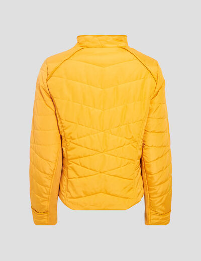 Doudoune droite jaune or femme