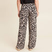 Pantalon large taille haute noir femme