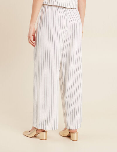 Pantalon large taille haute gris foncé femme