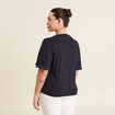 T-shirt manches courtes bleu foncé femme