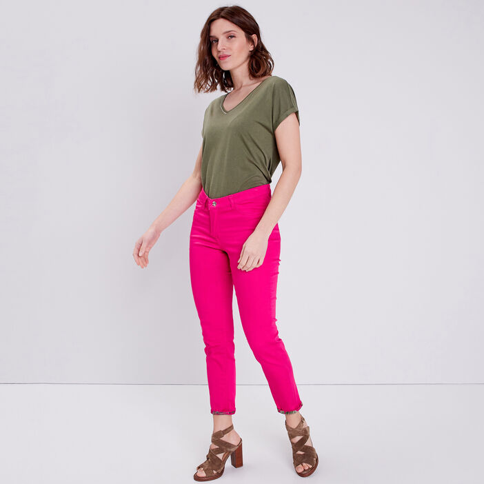 Pantalon réversible confortable rose fushia femme