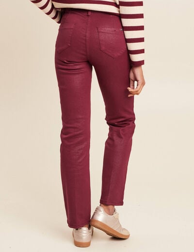 Pantalon magique L'Unique effet brillant bordeaux femme