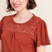 T-shirt manches courtes marron fonc&eacute; femme