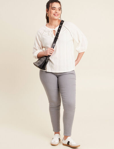 Jean magique Le L&eacute;ger coupe ajust&eacute;e denim gris femme