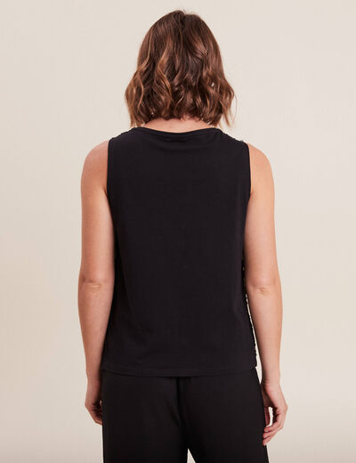 Débardeur sans manches crochet noir femme