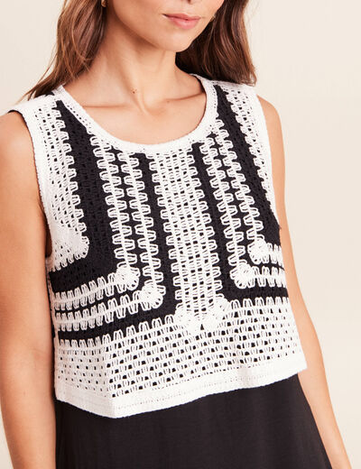 Robe avec haut crochet noir femme