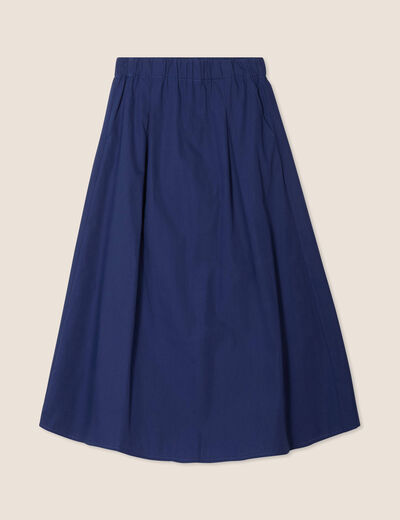 Jupe longue évasée femme bleu foncé femme