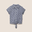 Chemise nou&eacute;e bleu femme