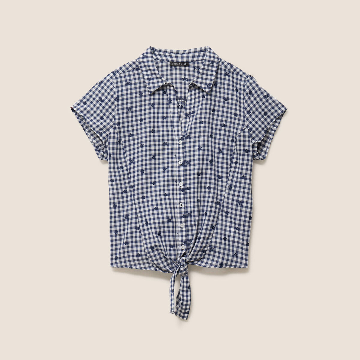 Chemise nou&eacute;e bleu femme