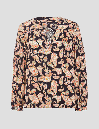 Blouse manches longues noir femme