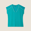 T-shirt manches courtes vert émeraude femme