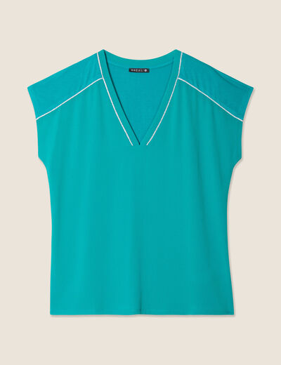 T-shirt manches courtes vert émeraude femme