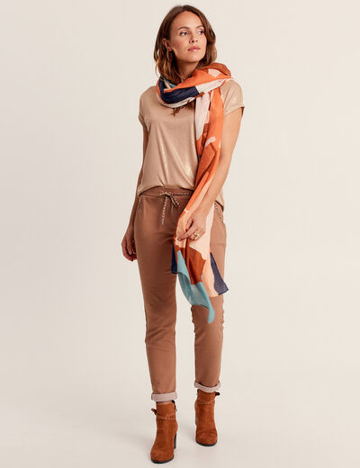 Pantalon jogger 7/8ème marron femme