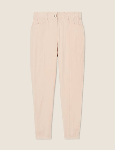 Pantalon carotte 7/8ème beige femme