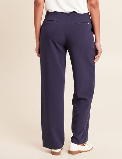Pantalon coupe large bleu marine femme