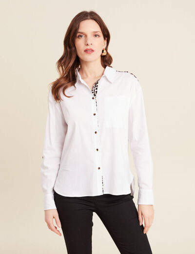 Chemise manches longues ecru femme