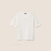 Pull ajour&eacute; col rond ecru femme