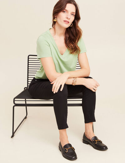T-shirt manches courtes vert clair femme