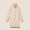 Manteau col montant doubl&eacute; creme femme