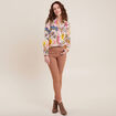 Chemise manches longues multicolore femme