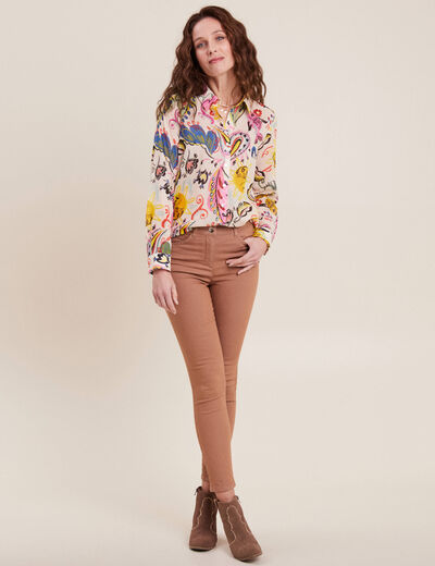 Chemise manches longues multicolore femme