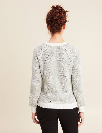 Pull manches longues vert femme