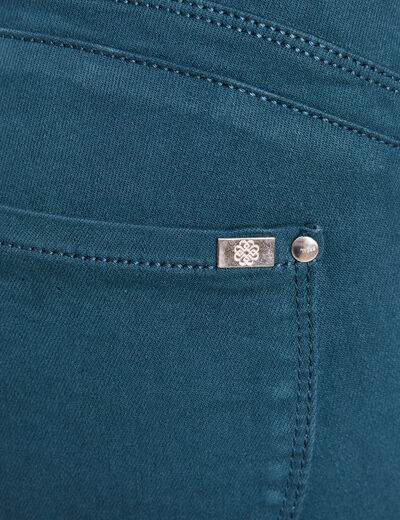 Jean magique ajusté taille standard bleu canard femme