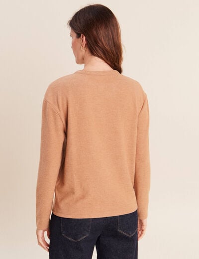 Cardigan manches longues beige femme