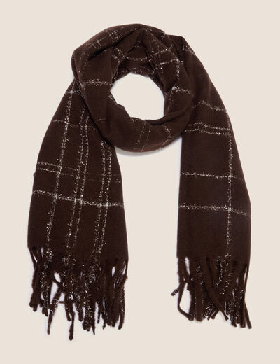 &Eacute;charpe fluide marron fonc&eacute; femme