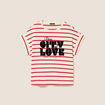 T-shirt droit col rond manches courtes rouge femme