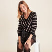 Pull manches longues noir femme