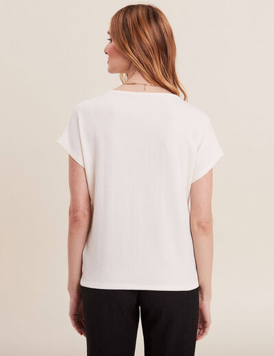 T-shirt manches courtes ecru femme