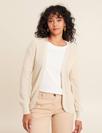 Gilet manches longues couleur or femme