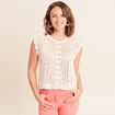 D&eacute;bardeur macram&eacute; ecru femme
