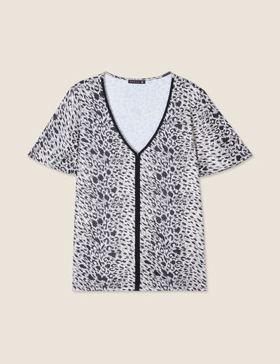 T-shirt manches courtes ivoire femme