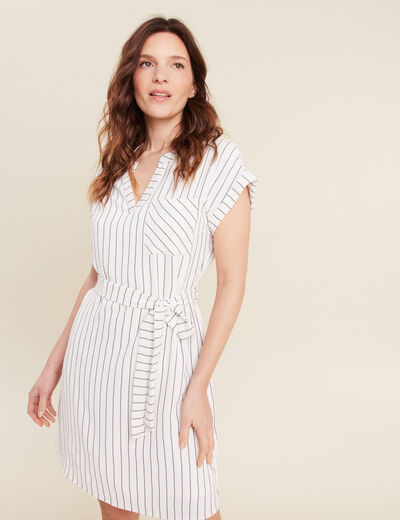 Robe droite courte doublée gris foncé femme