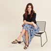 Jupe fluide taille standard bleu femme