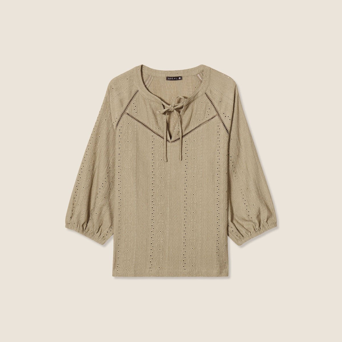 Blouse manches 3/4 vert clair femme