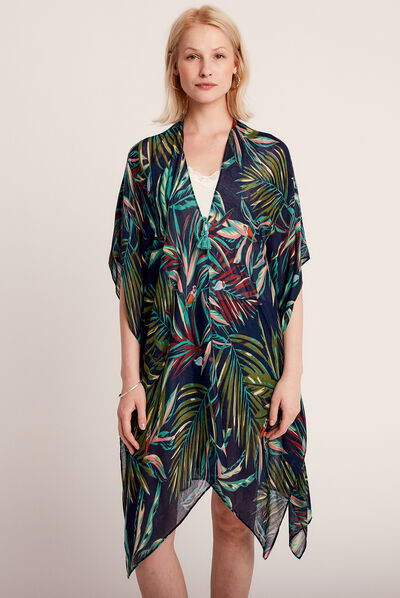 Kimono long noir femme