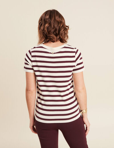 T-shirt manches courtes bordeaux femme