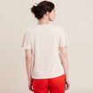 Blouse manches courtes brodée ivoire femme