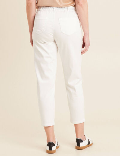 Pantalon droit réversible blanc femme