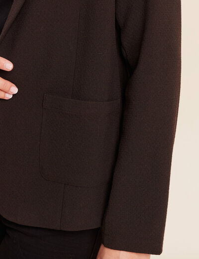 Veste tailleur cintr&eacute;e marron fonc&eacute; femme