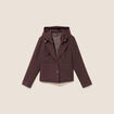 veste cintr&eacute;e doubl&eacute;e avec capuche marron fonc&eacute; femme