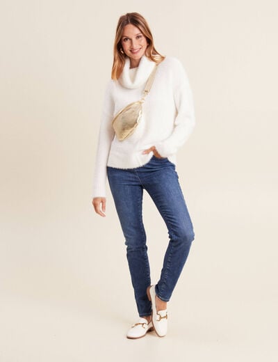 Pull manches longues ecru femme