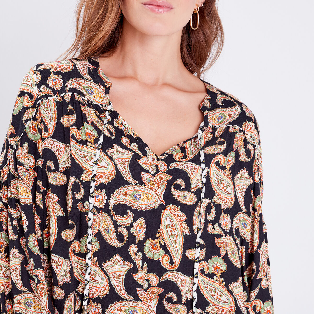 Blouse manches longues noir femme