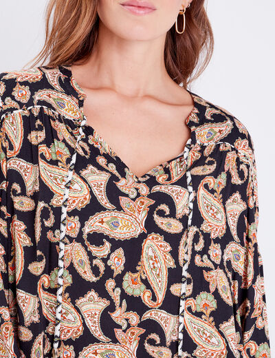 Blouse manches longues noir femme
