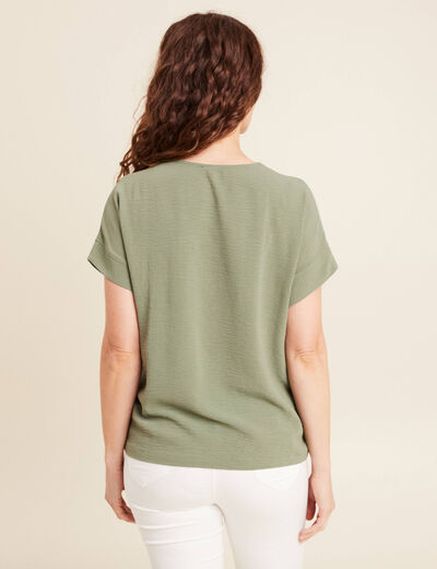 Blouse fluide manches courtes vert clair femme