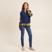 Pull sans manches bleu marine femme