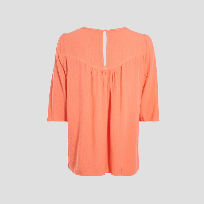 Blouse manches 3/4 orange clair femme